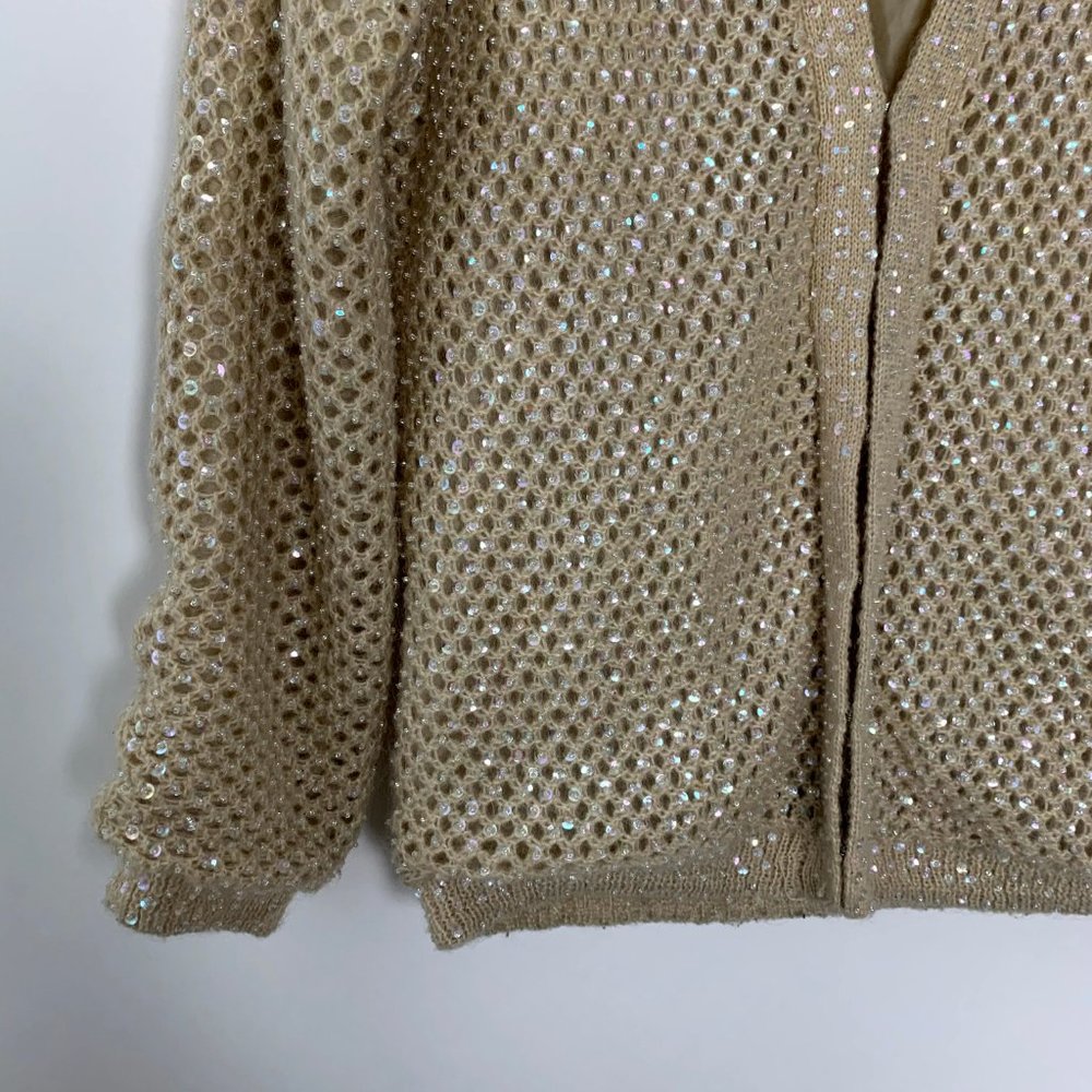 Topshop Mesh Crochet Rhinestone Cardigan 2 #4625 - Picture 4 of 7